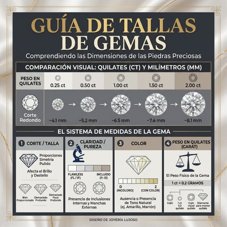 Guía definitiva de tallas de gemas: Todo lo que debes saber sobre quilates y milímetros
