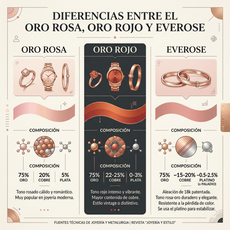 Oro rosa, rojo y Everose: El fascinante mundo de los metales preciosos en joyería de lujo