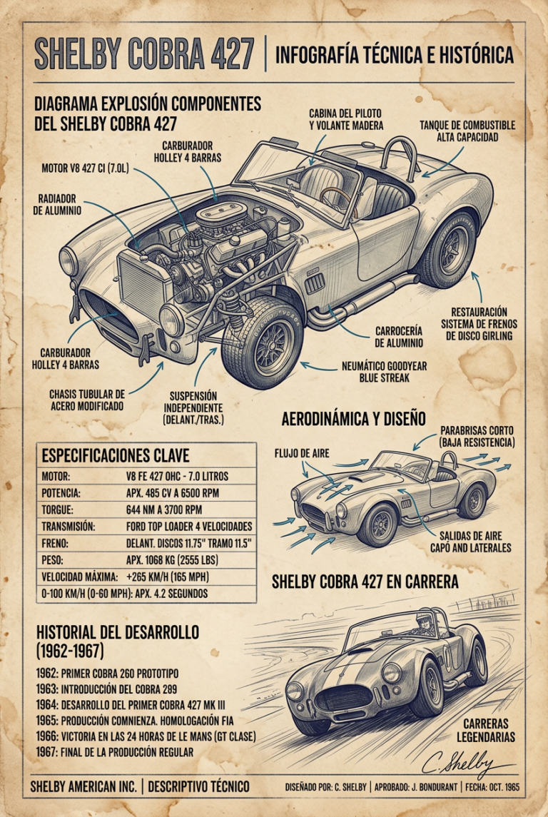 Shelby Cobra 427: El depredador americano que revolucionó los deportivos de los años 60