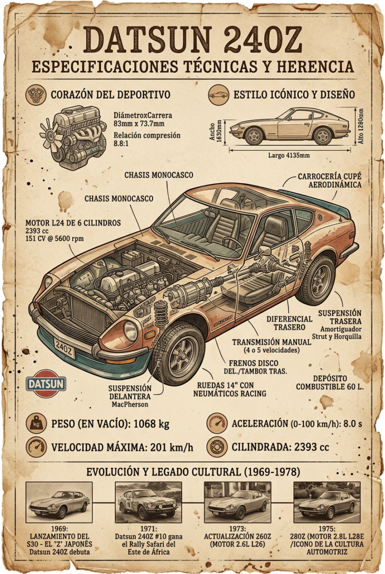 Datsun 240Z: El deportivo japonés que conquistó el mundo del automovilismo