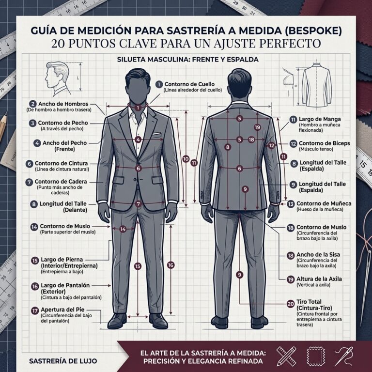 Anatomía de un traje Bespoke: Los 20 puntos de medida que definen el lujo a medida