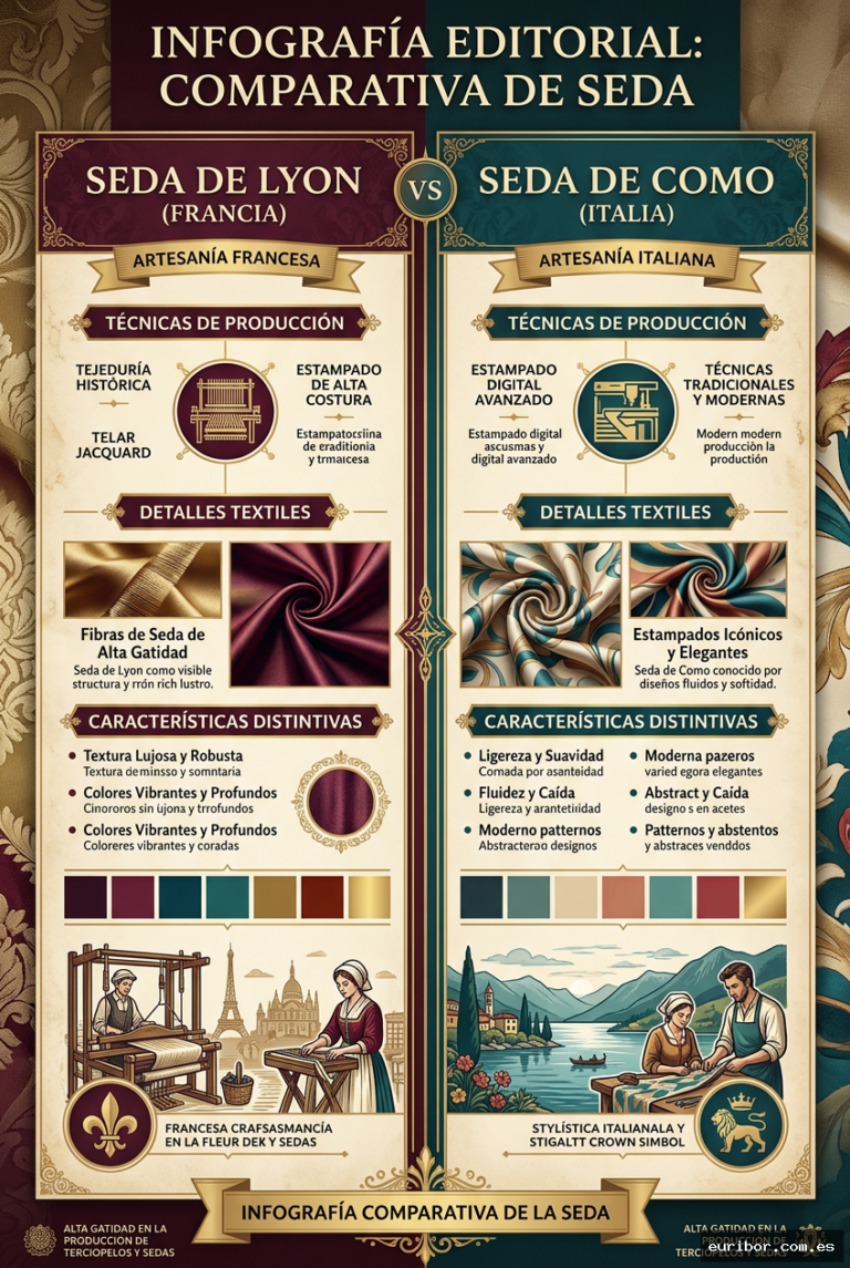 Seda de Lyon vs. Seda de Como: El duelo de los tejidos más refinados del mundo