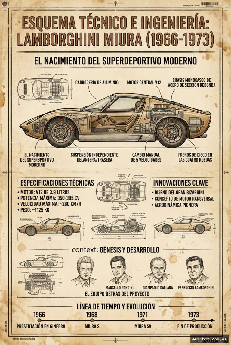Lamborghini Miura: El superdeportivo que transformó para siempre la ingeniería automotriz