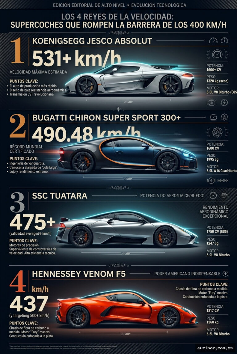 El club de los 400 km/h: Los superdeportivos que desafían los límites de la velocidad