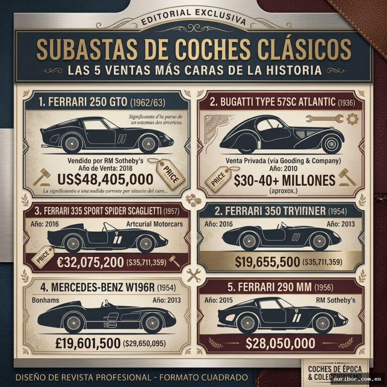 Los coches clásicos más caros del mundo: Las subastas que marcan historia
