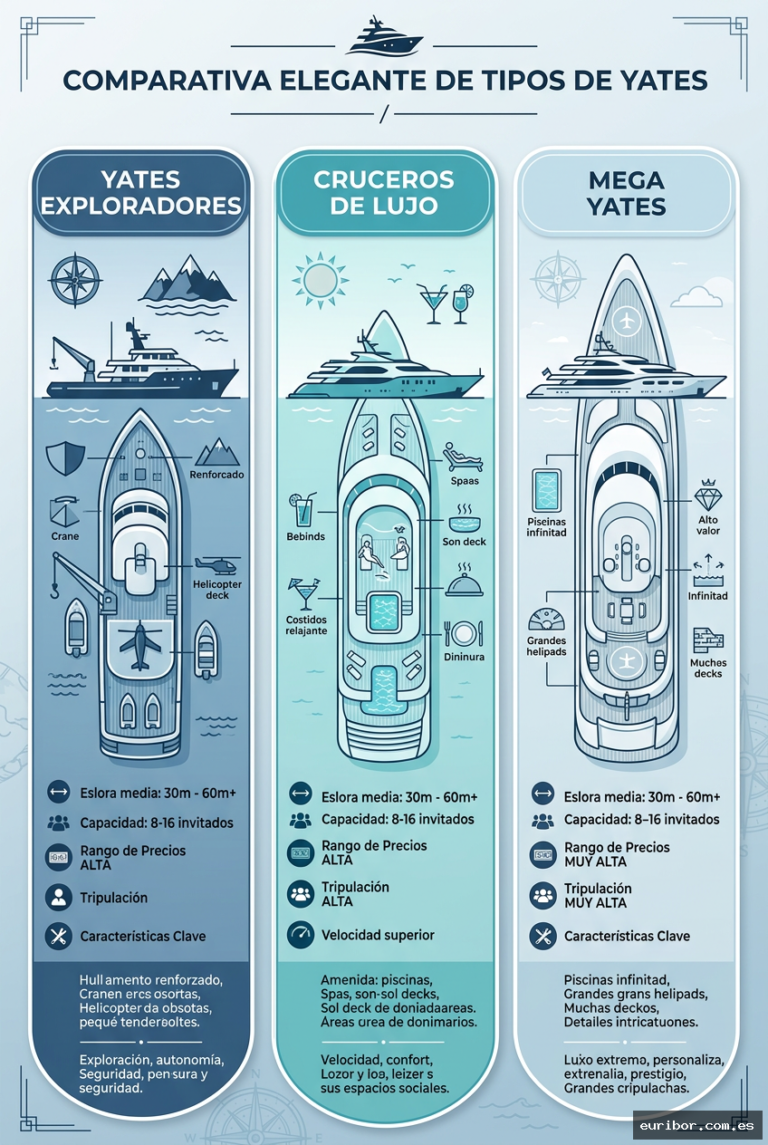 Tipos de yates: Un viaje por los gigantes flotantes del lujo contemporáneo